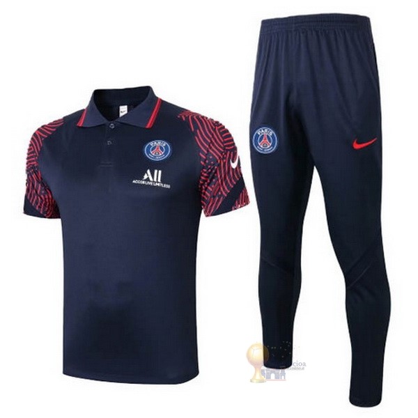 Calcio Maglie Set Completo Polo Paris Saint Germain 2020 2021 Nero Rosso